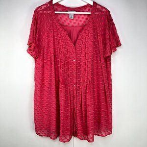 Soft Surroundings Silk Blend Short Sleeve Blouse